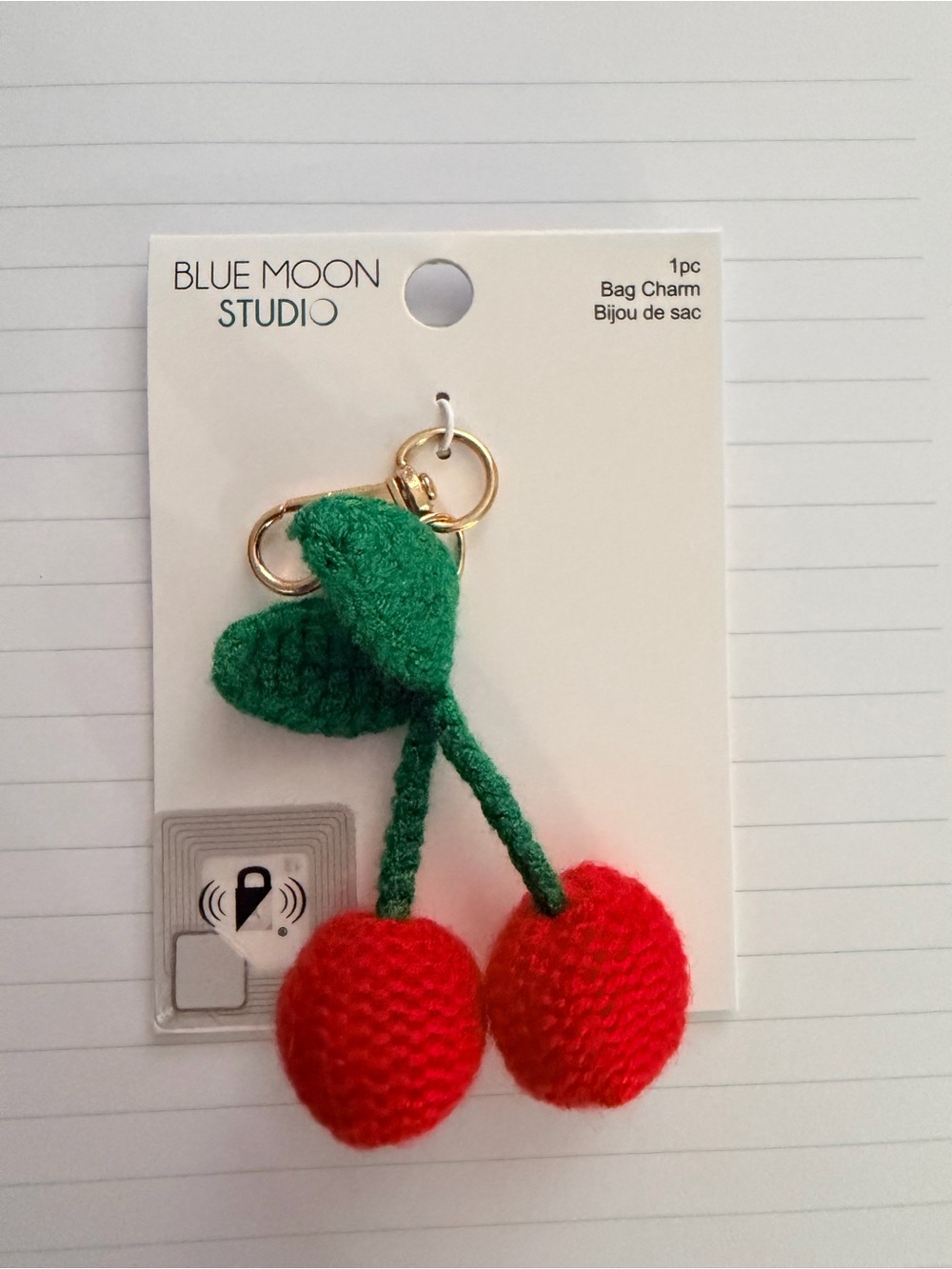 Red Cherry Knit Bag Charm